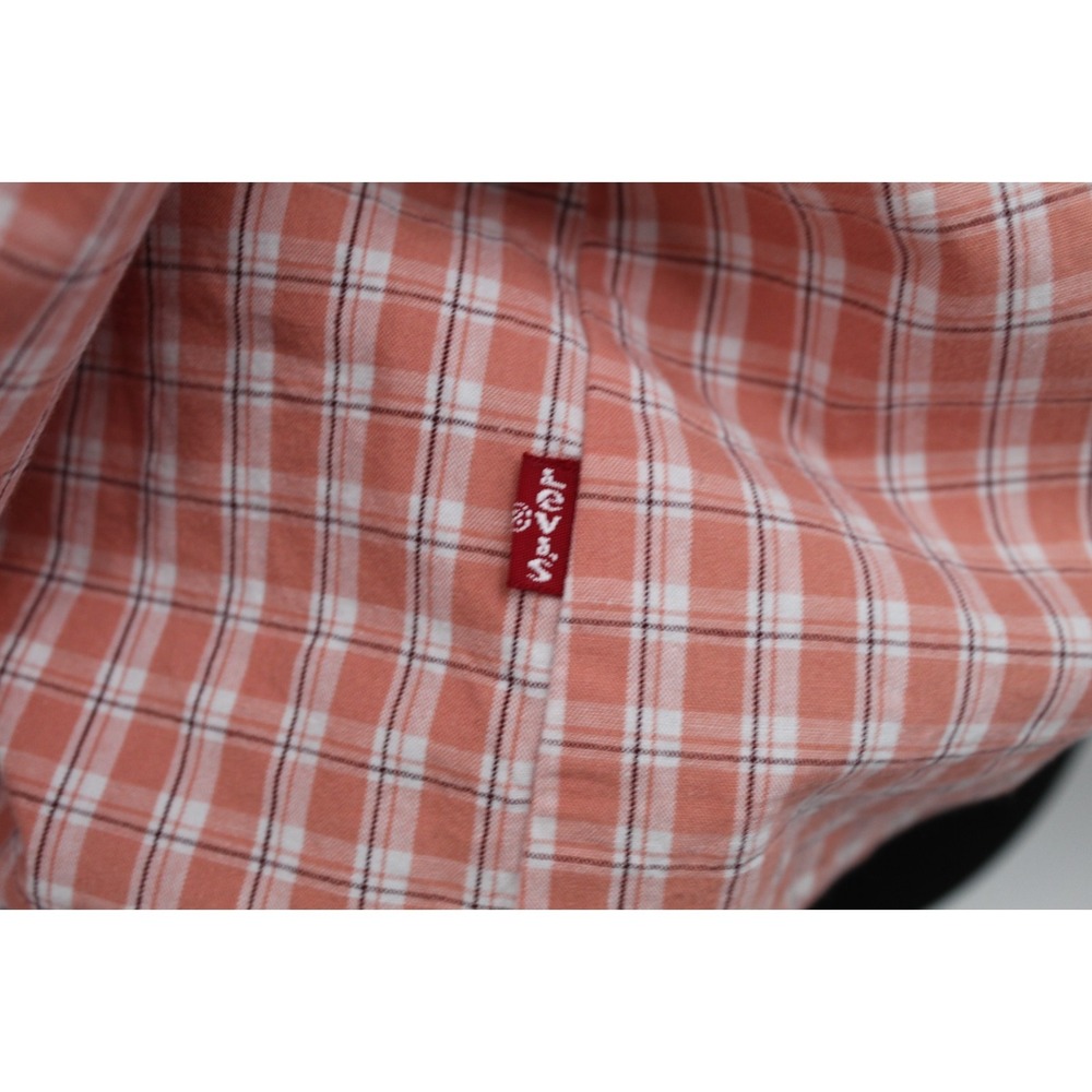 Levi's XSmall Top Lainey Blouse Mona Plaid Terra Cotta Orange 100% cotton EXC - Picture 10 of 10